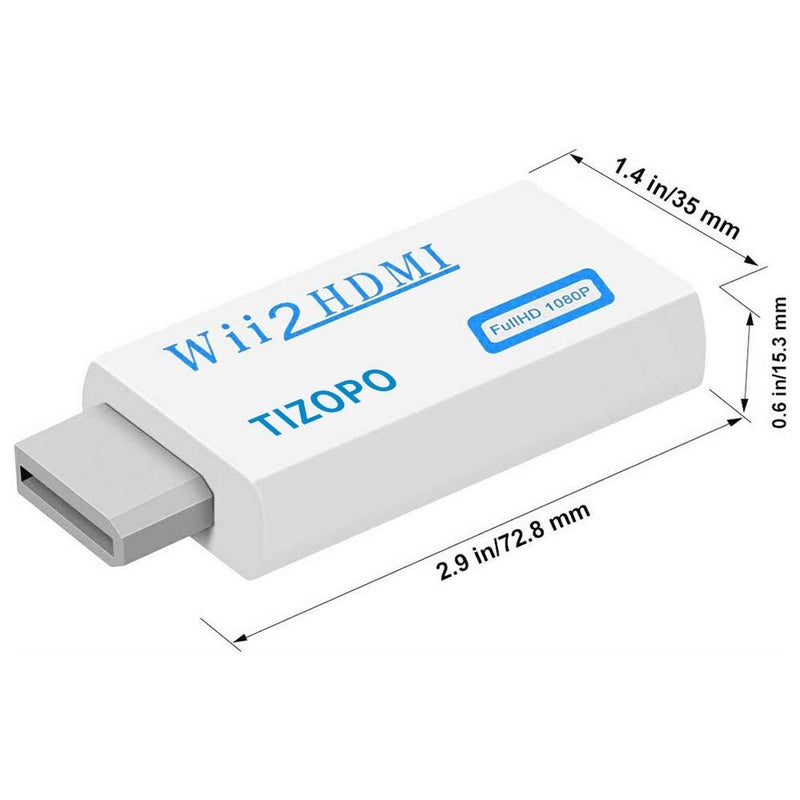 TIZOPO Wii to HDMI Converter,Wii HDMI Adapter Output Video Audio HDMI Converter 1080Pï¼Œwith 3,5mm Audio Jack&HDMI Output Compatible with Wii, Wii U, HDTV, Supports All Wii Display Modes 720P, NTSC - Image 2